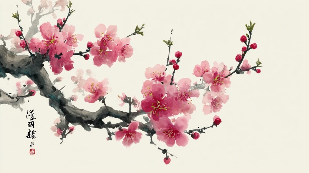 —Pngtree—hand painted pink plum blossoms_19666795